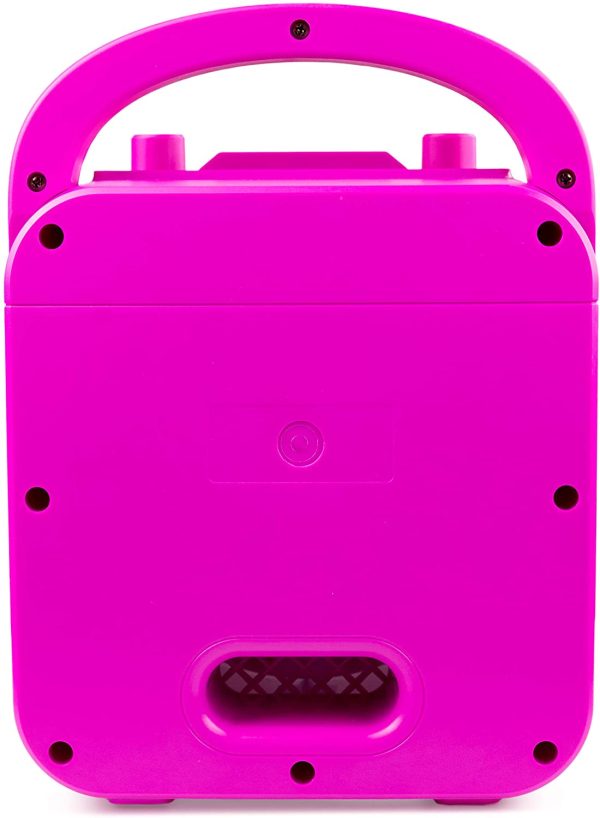 RockJam 10-Watt Rechargeable Bluetooth Karaoke Machine with Two Microphones, Voice Changing Effects & LED Lights - Pink - Image 8