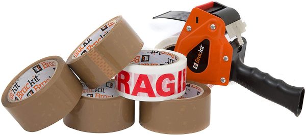 Brackit Packing Tape Set Brown and Fragile with Dispenser,?48mm x 66m, Pack of 6 Rolls ?C Strong Seal Tape?for Regular Packing?Use?or?Moving - Image 7