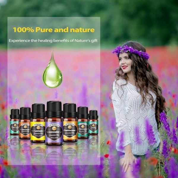 Essential Oils for Diffusers for Home, Diffuser Oil 18x10mL, Tea Tree, Lavender, Eucalyptus, Frankincense, Lemon Grass, Rosemary, Orange, Mint, Lemon, Cinnamon, Bergamot, Ylang-Ylang, Grapefruit, etc. - Image 4