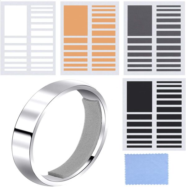 Chuangdi 8 Sheets Invisible Ring Sizer Loose Ring Size Adjuster for Fixing Wide Rings, 152 Pieces Totally, 4 Colors, 2 Kinds of Thickness - Image 2