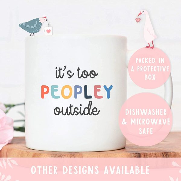 Its too peopley outside work mug | colleague friends joke mugs | fun gifts for men and women | | funny novelty office cup | gift ideas for birthday Christmas - Image 6