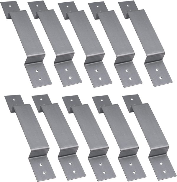 EAI Fence Panel Security Brackets for Concrete or Wooden Posts | Fits 4 Inch x 4 Inch | Galvanised Steel | Pack of 10 - Image 2