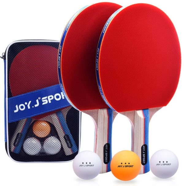 Joy.J Sport Table Tennis Bats, Pingpong Racket Set with 2 Bats and 3 Balls, TT Paddle for Home Indoor or Outdoor Play (Recreational set) - Image 4