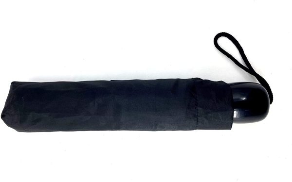 Small Portable Compact Black Umbrella with Manual Folding Mechanism - Image 2