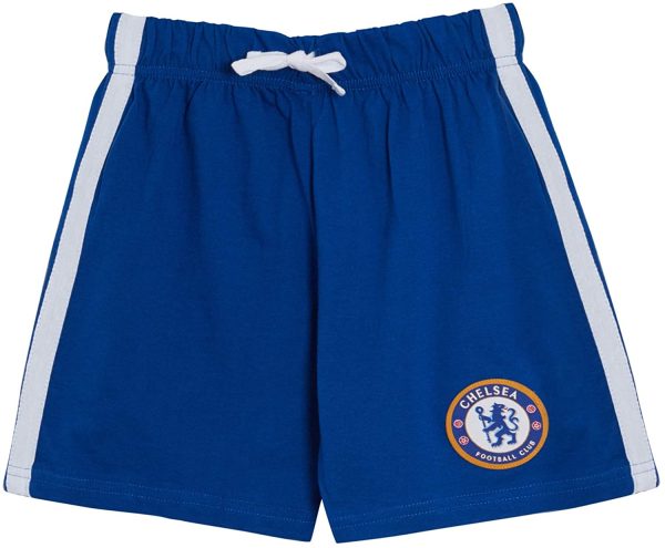 Kids Chelsea FC Short Pyjamas Boys Premiership Football Club Kit Shortie PJs Shorts + T-Shirt Set - Image 4