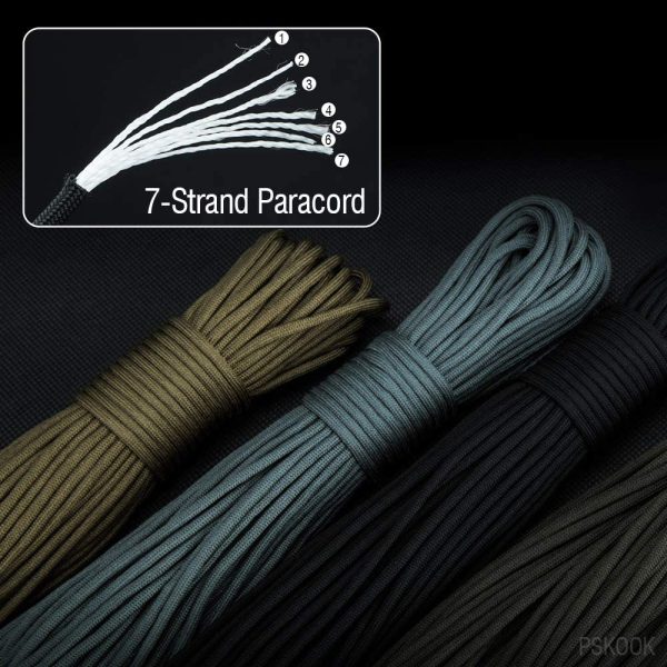 PSKOOK 100m Paracord Lanyard Parachute Cord-7 triple strands Outdoor Camping Tent Rope Weaving - Image 4