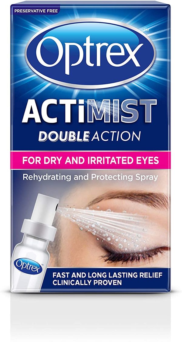 Optrex Double Action ActiMist Dry and Irritated Eye Drops Spray, 10ml - Image 7