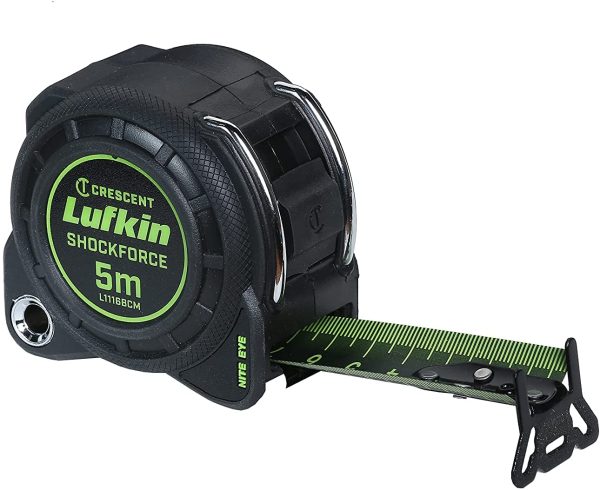 L1116BCM 3cm x 5m Shockforce Night Eye Dual Sided Tape Measure, 30 Meter Drop Tested - Image 2