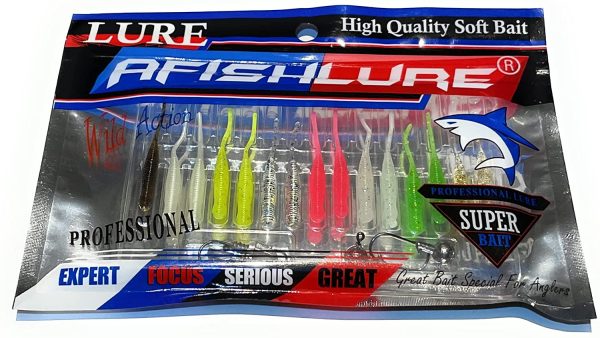 Cannapina 19 PCS Worm Lure with Swimming Tail Plastic Fishing Worms Grub Baits Extreme swimming action, fishing lures for pike fishing, Softbait, Swimbait, high fishing power Micro Bait - Image 5