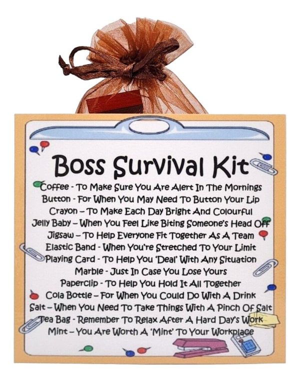 Boss Survival Kit - Fun Novelty Gift & Greetings Card Alternative / Birthday Present / Thank You / Boss Gift - Image 2