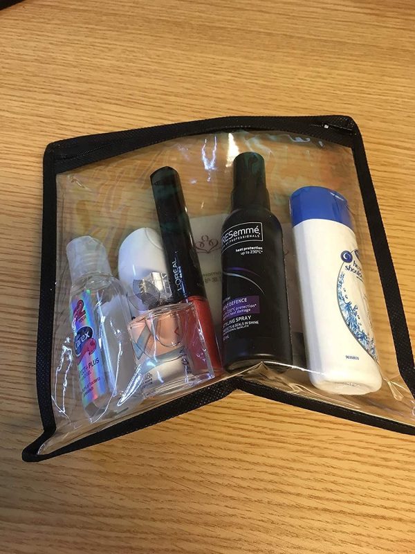 Clear PVC Storage Bag with Zip for Holiday Travel Airport Security Toiletry Bag 20x20 cm - Image 8