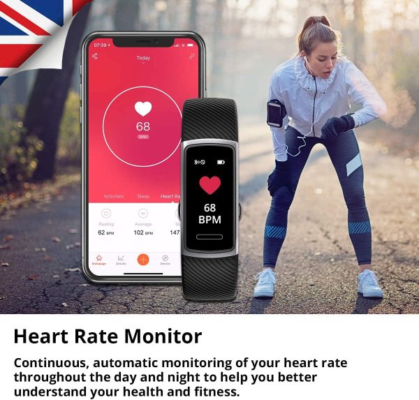 Delvfire Arcturus Fitness Tracker, Heart Rate, Waterproof, Step Counter, Sleep Monitor, Calorie Counter, Alarms, Multi-Sport Mode, Colour Screen, Call Message Notifications, for Men and Women - Image 4