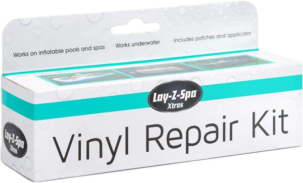 Lay-Z-Spa Vinyl Repair Kit for Hot Tubs, Inflatable Spas and Above Ground Pools (Repair Patches, Glue and Application Tool)