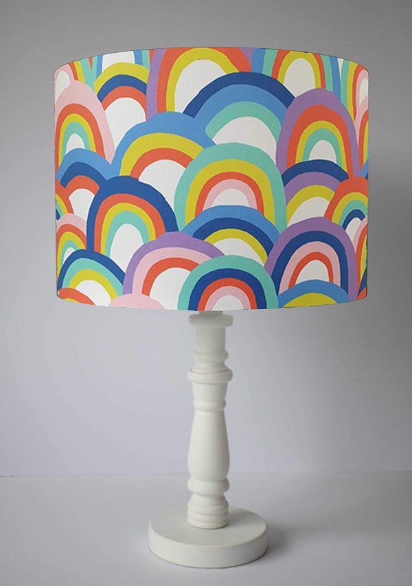 Bold Pastel Rainbow Lampshade, Girl Nursery Decor, Ceiling Pendant, Table Lamp Shade - Image 2