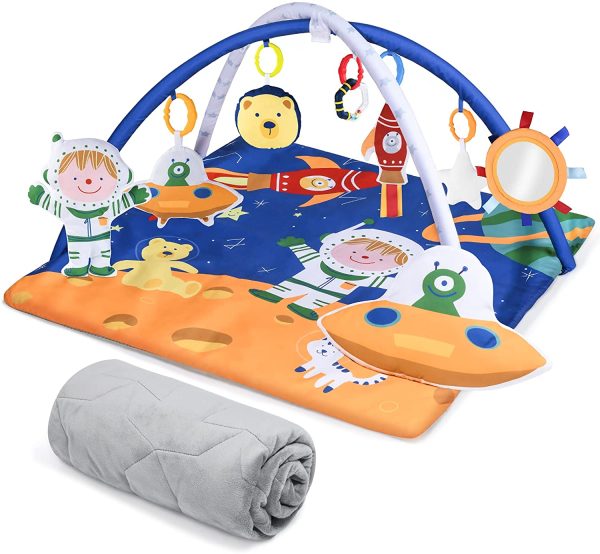 Lupantte Baby Play Mat with 2 Replaceable Washable Mat Cover, 35.4????35.4?? Extra Large Baby Play Gym for Sensory Development, Baby Gym with 8 Toys for Infant to Toddler, Larger, Thicker, Non Slip, 0m + - Image 5