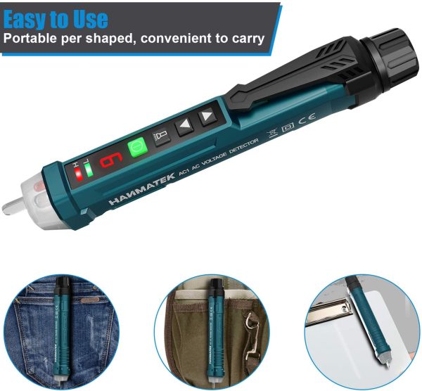 Non-Contact Voltage Tester with 9 Gear Adjustable Sensitivity Voltage Detector Pen AC Circuit Tester Tool LCD Display LED Flashlight Buzzer Alarm Range12V-1000V & Live/Null Wire Judgment AC1 - Image 6