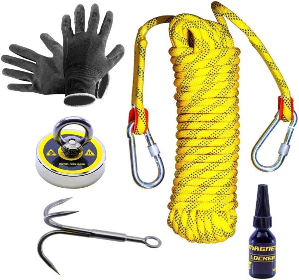 Magnet Fishing Kit | Fishing Magnet Complete Fishing Magnets Set with 330LBS Magnet, Thicker Rope and Large Grappling Hook - Image 3