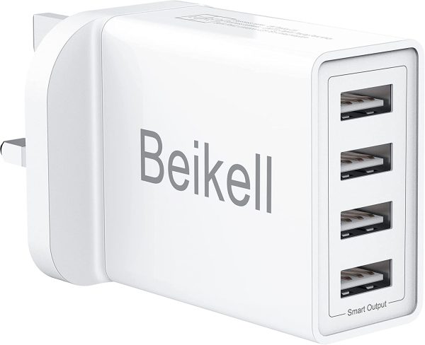 Beikell USB Plug Charger, 4-Port USB Wall Charger Power Adapter with Smart Device-Adaptive Fast Charging Technology, for iPhone 11/11Pro/ XS/XR/X/8, Galaxy S8/Note 3, iPad Air 2/mini etc. - Image 7