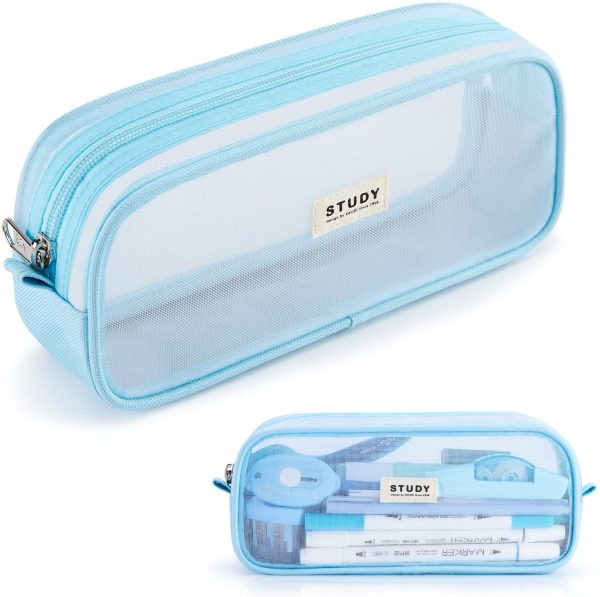 KALIDI Clear Pencil Case Large Pen Bag Stationery Pouch Cosmestic Make up Bag for Student School College Office - Image 2