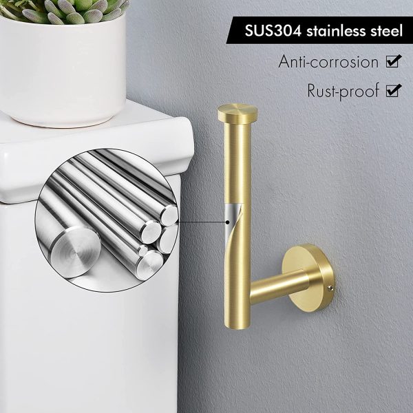 KES Toilet Roll Holder Bathroom Tissue Paper Dispenser SUS304 Stainless Steel Wall Mounted Brushed Brass, A2175S12-BZ - Image 4