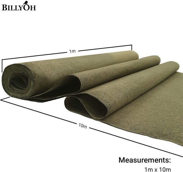 BillyOh Premium Green Mineral Shed Roofing Felt - 10m Roll With Fixings - Image 4