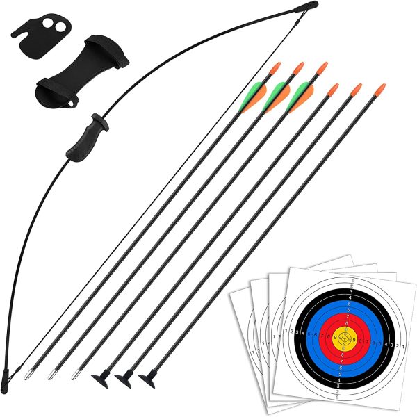 Bow and Arrow Set for Beginner Outdoor Training,Archery Set 5-16 Lbs with 4pcs Arrows Paper Targets - Image 4