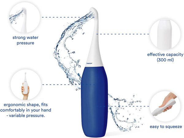 The Original HAPPYPO Portable Bidet (Color: Dark Blue) with Cap and Travel Bag for Travel l The Easy-Bidet 2.0 Replaces Wet Wipes and Shower Toilet l Peri Bottle for Postpartum Care - Image 2