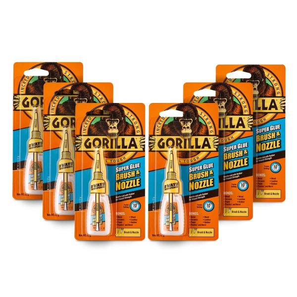 Gorilla 4044500 Super Glue 2-in-1 Brush & Nozzle Clear 12g (Pack of 6) - Image 4