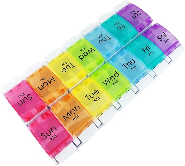 JFA Medical Weekly Pill Box Organiser/Reminder for Medicines Supplements, Vitamins, 7days, 2 compartments per Day - Image 7