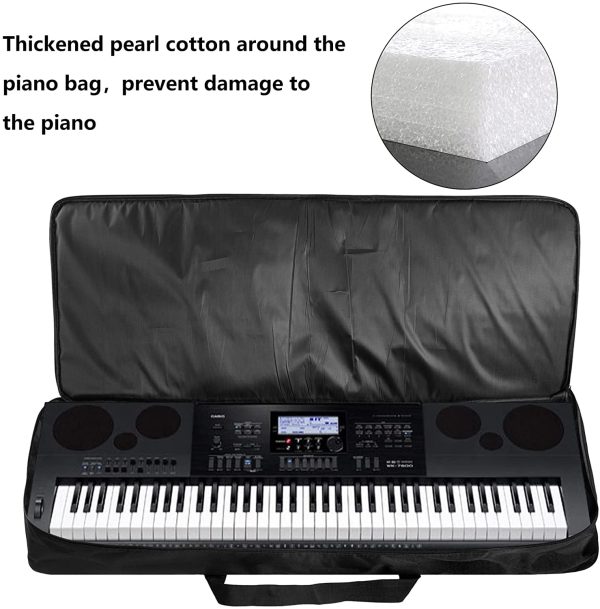 BQKOZFIN 76 Key Keyboard Gig Bag Case, Portable Padded Electric Piano 76 Keyboard Case 600D Nylon Oxford Cloth with 10mm Cotton Case Gig Bag,(Black) - Image 5