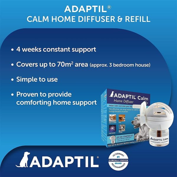 Calm Home Diffuser with 30 Day Refill - Comfort, Calming & Anxious Dog, 48 ml (Pack of 1)