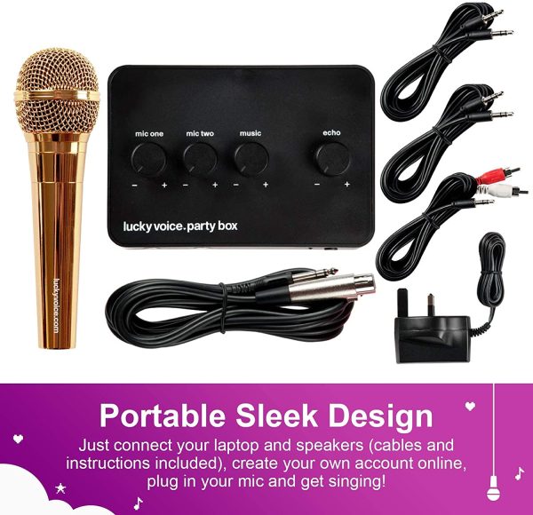 Lucky Voice Karaoke Machine - Home Singing Machine with Microphone that??s Perfect Fun for Adults, Kids and Families - Compatible with Mac, PC, iOS and Android Devices With Access to Over 9,000 Songs