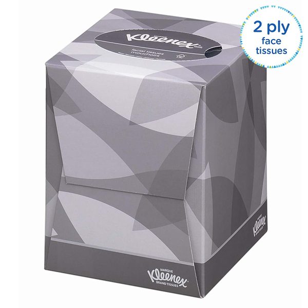 Kleenex Facial Tissue Cube 8834 - 2 Ply Boxed Tissues - 12 Tissue Boxes x 88 White Facial Tissues (1,056 sheets)