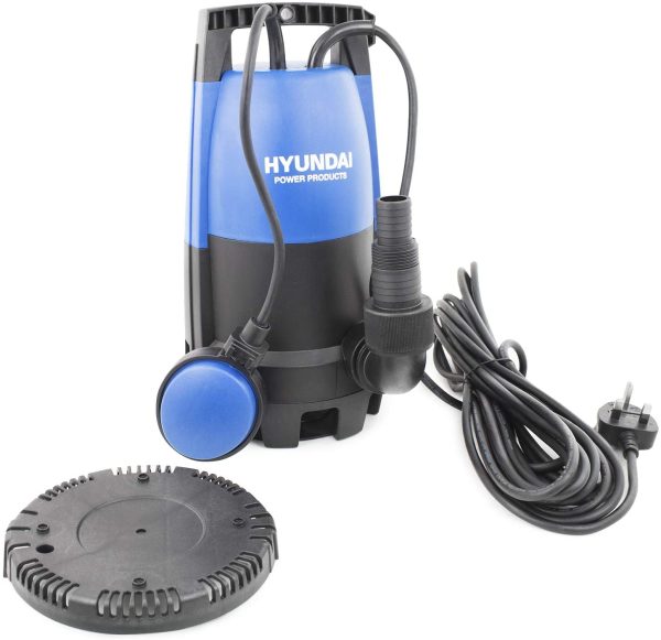 HYSP400CD Heavy Duty 400W 230V Electric Submersible Dirty & Clean Water Pump Includes 10 Metre Power Cable Float Switch & Hose Connector - Blue