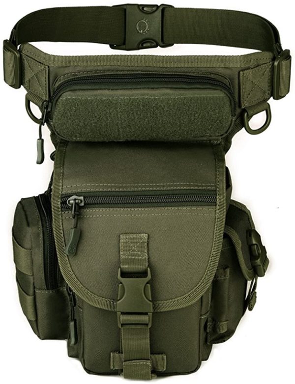 HUNTVP Military Tactical Molle Drop Leg Bag Utilitary Pouch Cross Over Leg Rig Thigh Pack for Motorcycle Cycling Riding Outdoors Camping - Image 3