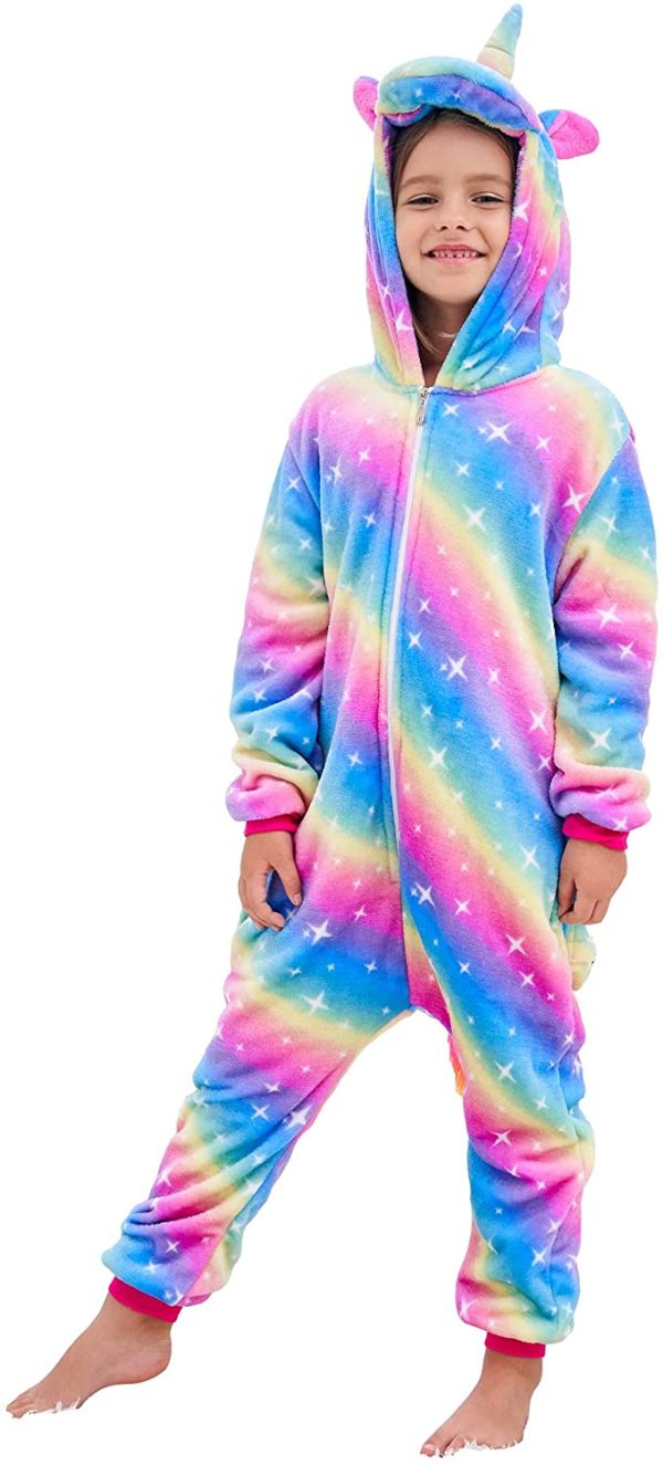 Girls Soft Unicorn Onesie Pyjamas Unicorn Sleepsuit for Kids - Image 4