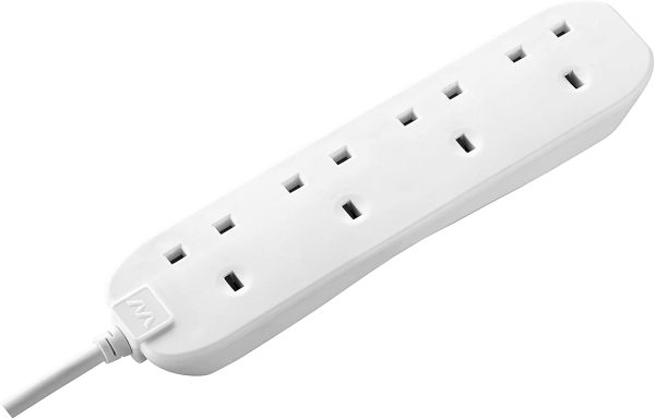 BSG3-MP Four Socket Long Extension Lead, 3 Metres, 13 Amp, White