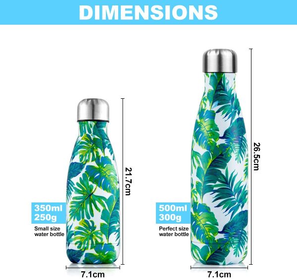 Lalafancy Stainless Steel Water Bottle Insulated Double Walled Vacuum Flasks Drinks Bottle Keep 12 Hours Hot & 24 Hours Cold - Leak Proof BPA Free - 350/500/750ml - Image 4