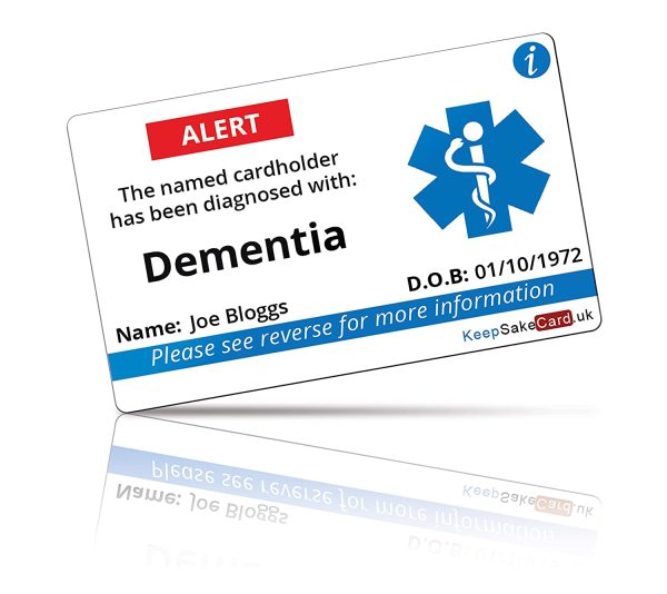 Dementia I.C.E. Card - FULLY PRINTED - NO PEN REQUIRED - Image 2