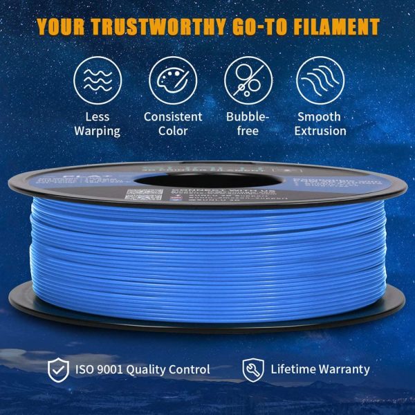 PLA Plus 3D Filament 1.75mm for 3D Printer & 3D Pens, 1KG (2.2LBS) PLA+ Filament Tolerance Accuracy +/- 0.02 mm, Bluegrey - Image 5