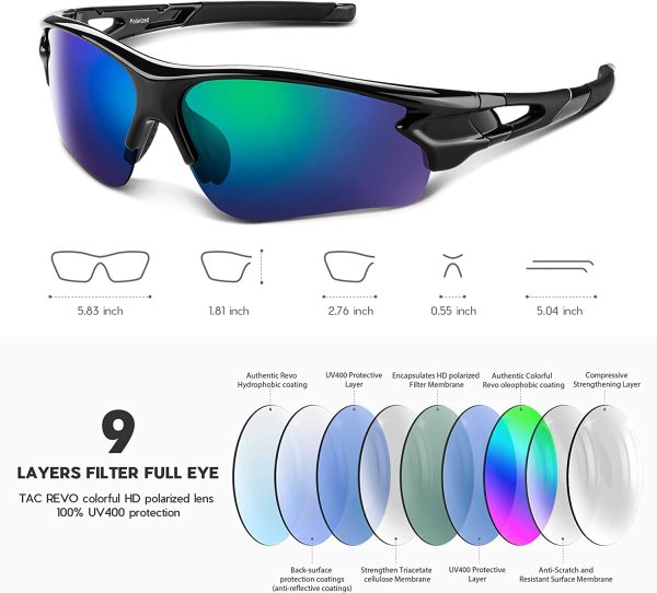 Polarized Sports Sunglasses for Men Women Youth Baseball Cycling Fishing Running TAC Glasses - Image 5