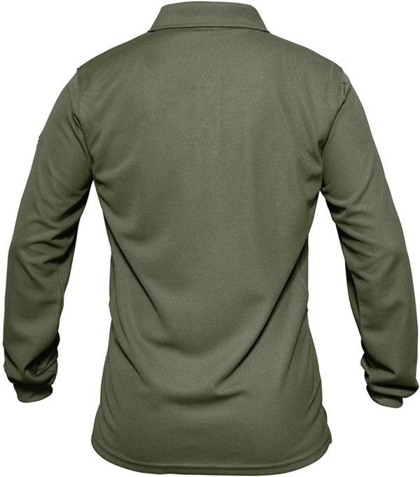 KEFITEVD Long Sleeve Polo Shirts for Men Casual Gofl Work Tops Button Down Army Fishing T-Shirt with Zip Pocket - Image 4