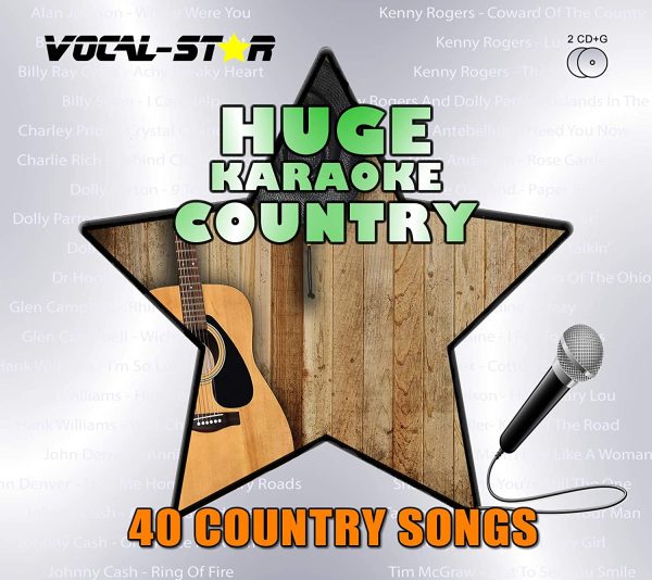 Karaoke CD Disc Set With Words - Huge Hits From Country - 40 Songs 2 CDG Discs By Vocal-Star - Image 4