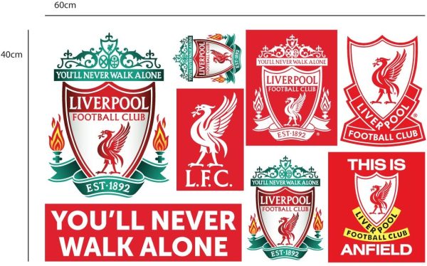 Official Liverpool Football Club Official Personalised Name & Crest Wall Sticker + LFC Decal Set Vinyl Poster Print (60cm) - Image 3