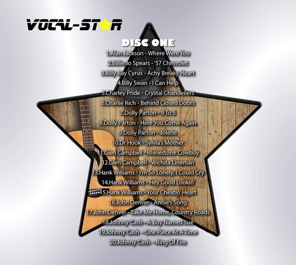 Karaoke CD Disc Set With Words - Huge Hits From Country - 40 Songs 2 CDG Discs By Vocal-Star