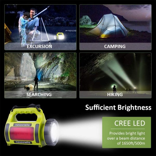 Rechargeable LED Torch, Multi-Functional Camping Light, Waterproof Outdoor Spotlight Searchlight, High Power Beam Flashlight, 650lm Lightweight Lantern - Image 4