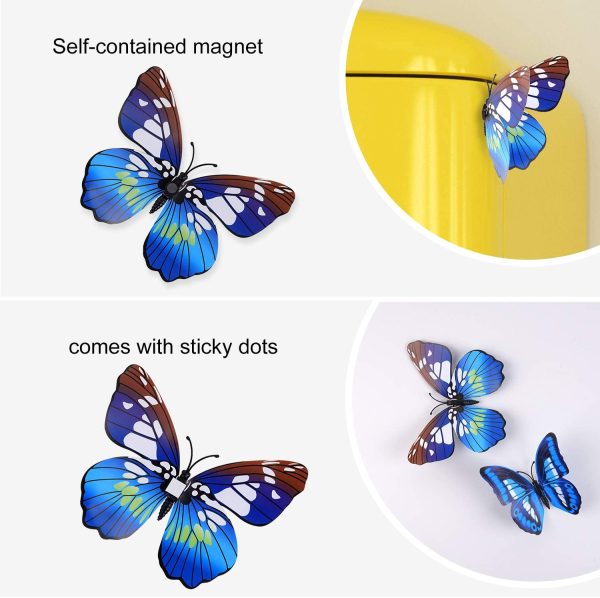 36 Pieces 3D Butterfly Wall Stickers Wall Butterflies Girls Bedroom Accessories Multi-Color Optional (Blue) - Image 6