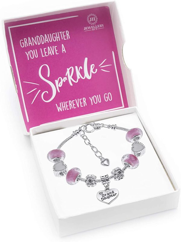 Jewellery Hut Granddaughter 'You Leave A Sparkle Wherever You Go' Children's Charm Bracelet Gift Box Set - Image 3