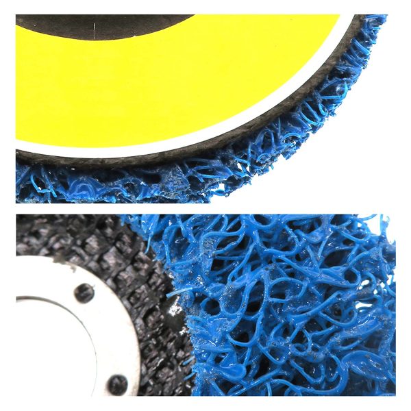 BURNTOP 6PCS Strip Discs Stripping Wheel 100mm 4inch Durable Poly Paint Removal Disc For Angle Grinder Clean and Remove Paint Coating Rust Welds Oxidation (Blue) - Image 3