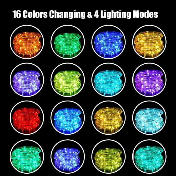 String Rope Lights , IP65 Outdoor Waterproof Fairy Lights with Remote Control &Timer 16 Colors & 12 Modes,15M /49 Feet Sensory Strip Lights for Garden, Bar, Party